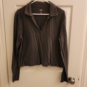 GAP Women's Dark Green Long Sleeve Tee